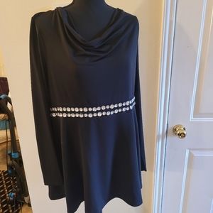 Black top with Rhinestone waist, perfect to dress up or down